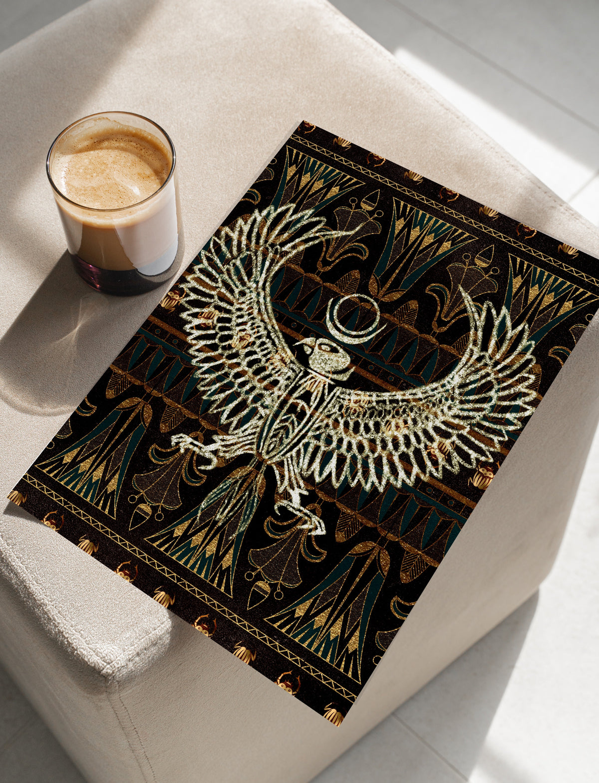 Ancient Egyptian Art prints | Set of Two | Black and Gold