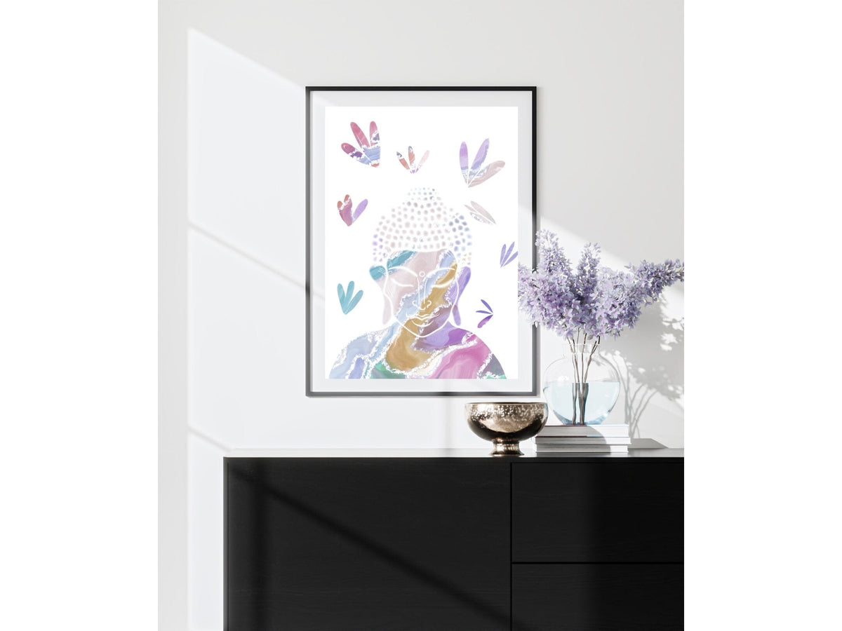 Buddha art print, spiritual wall art