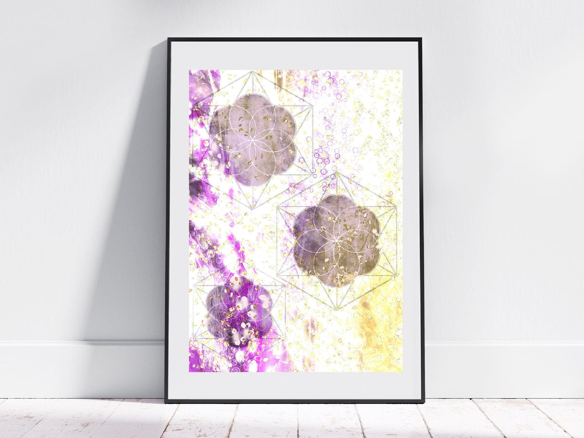 Sacred geometry art prints, seed of life wall art