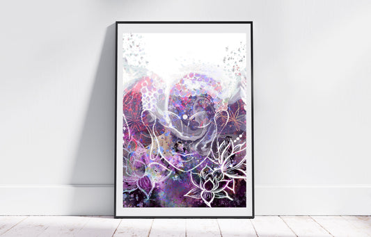 Meditating buddha art print 