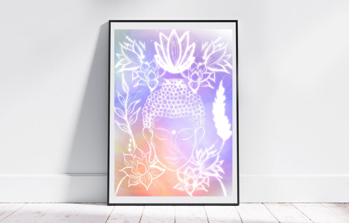 Meditating buddha art print 
