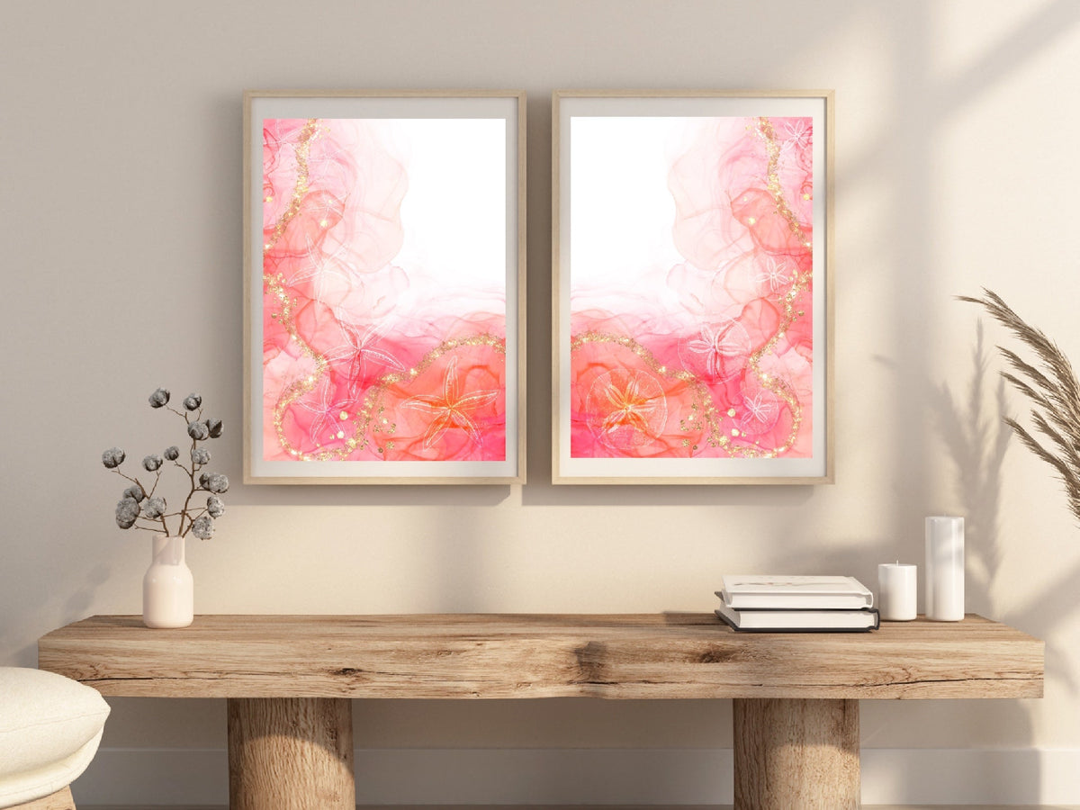 Coastal art print set