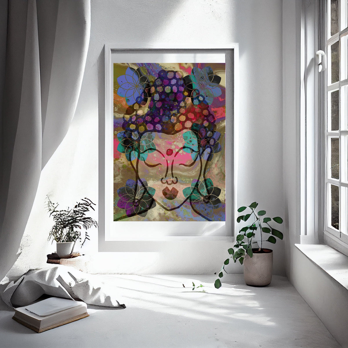 Buddha art print, spiritual wall art