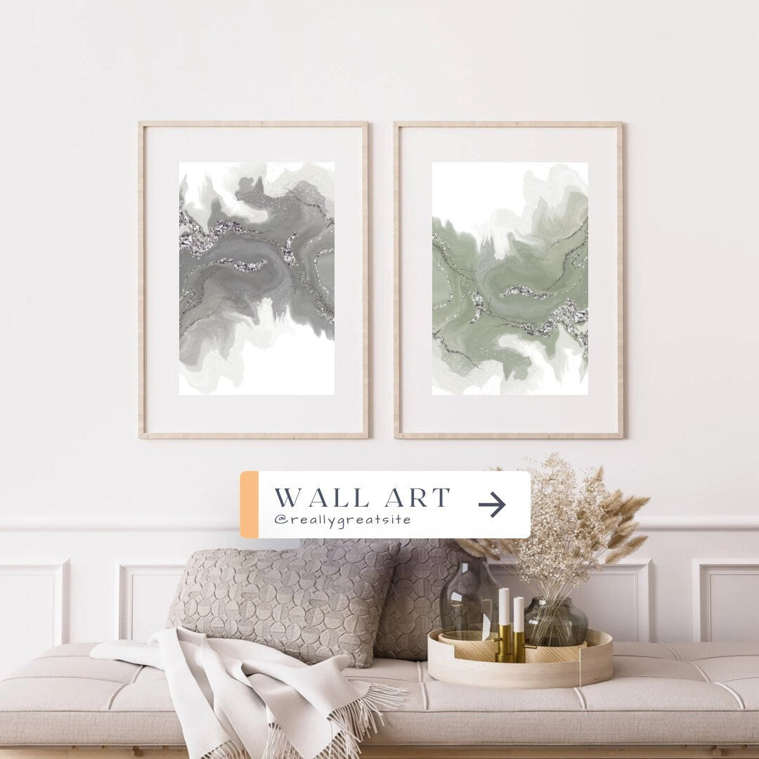 Abstract art prints, neutral tones, set of two