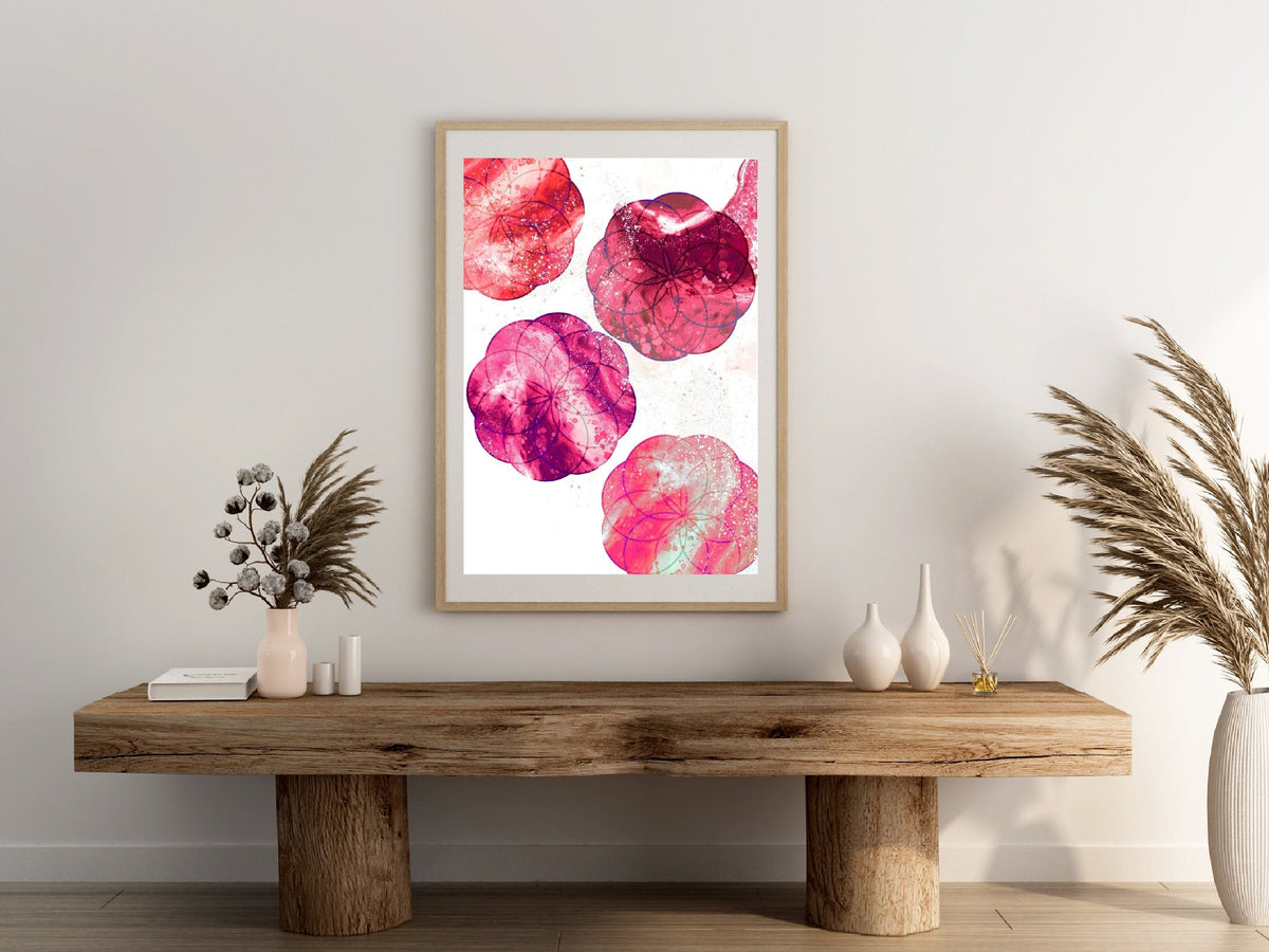 Sacred geometry art print, seed of life wall art