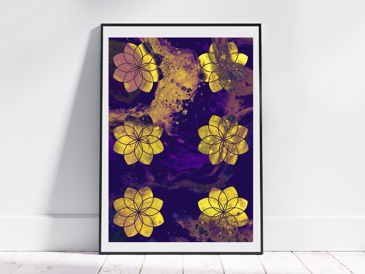 Seed of life art print, sacred geometry wall art