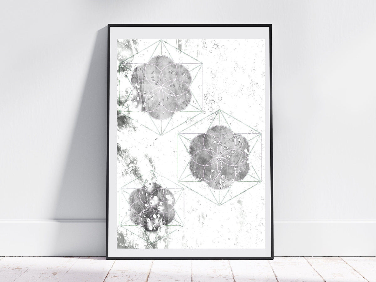 Sacred geometry art print, seed of life wall art