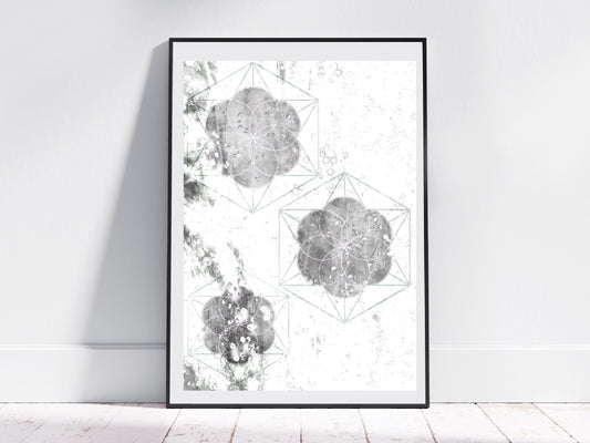 Sacred geometry art print, seed of life wall art