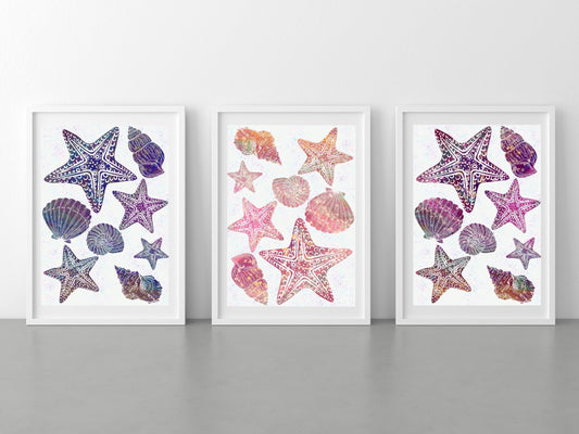 Coastal art print set