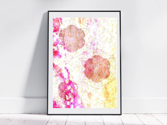 Seed of life art print, sacred geometry wall art