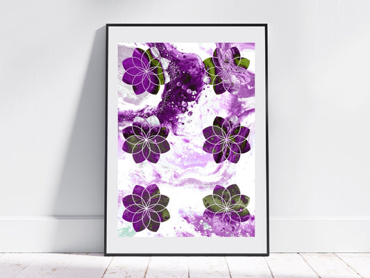 Sacred geometry art print, seed of life wall art