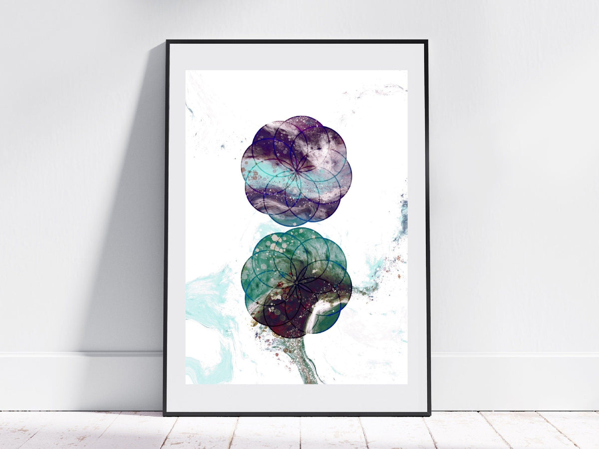 Sacred geometry art print, seed of life wall art
