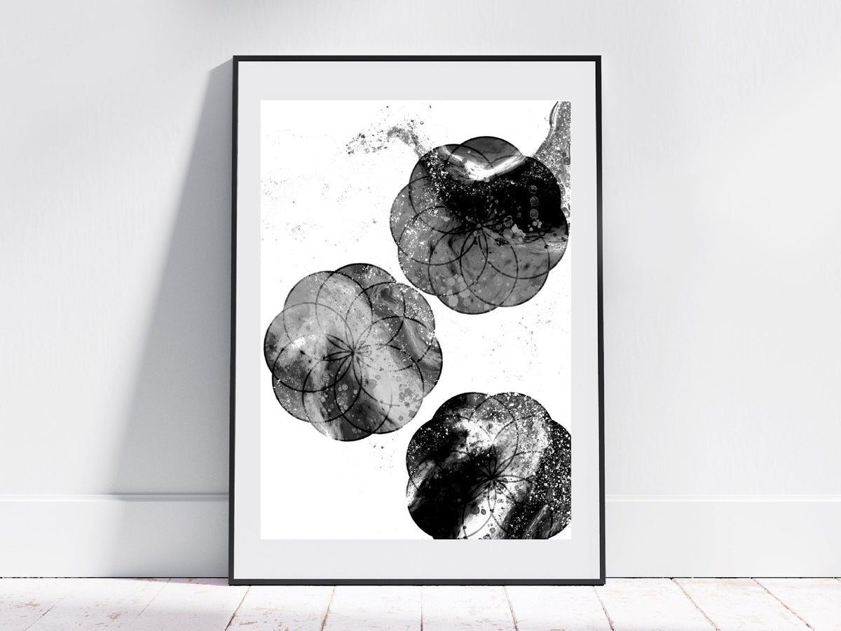 Sacred geometry art print, seed of life wall art