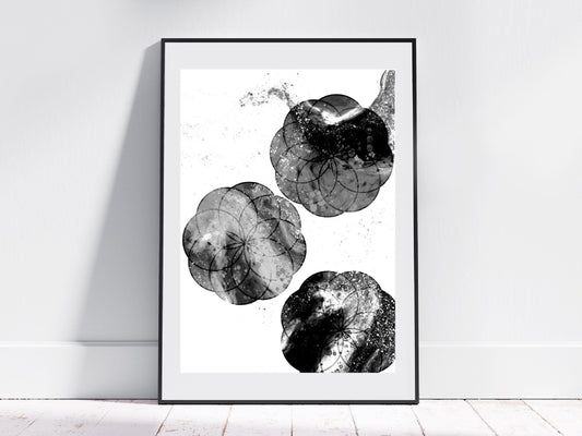 Sacred geometry art print, seed of life wall art