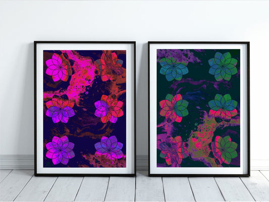 Seed of life art print, sacred geometry wall art.