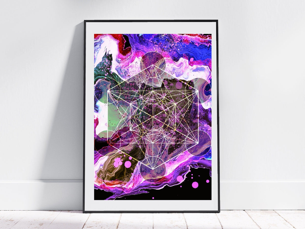 Sacred geometry art print, Metatrons cube