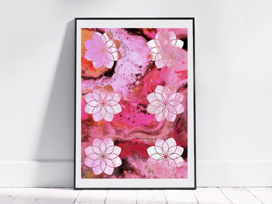 Seed of life art print, sacred geometry wall art