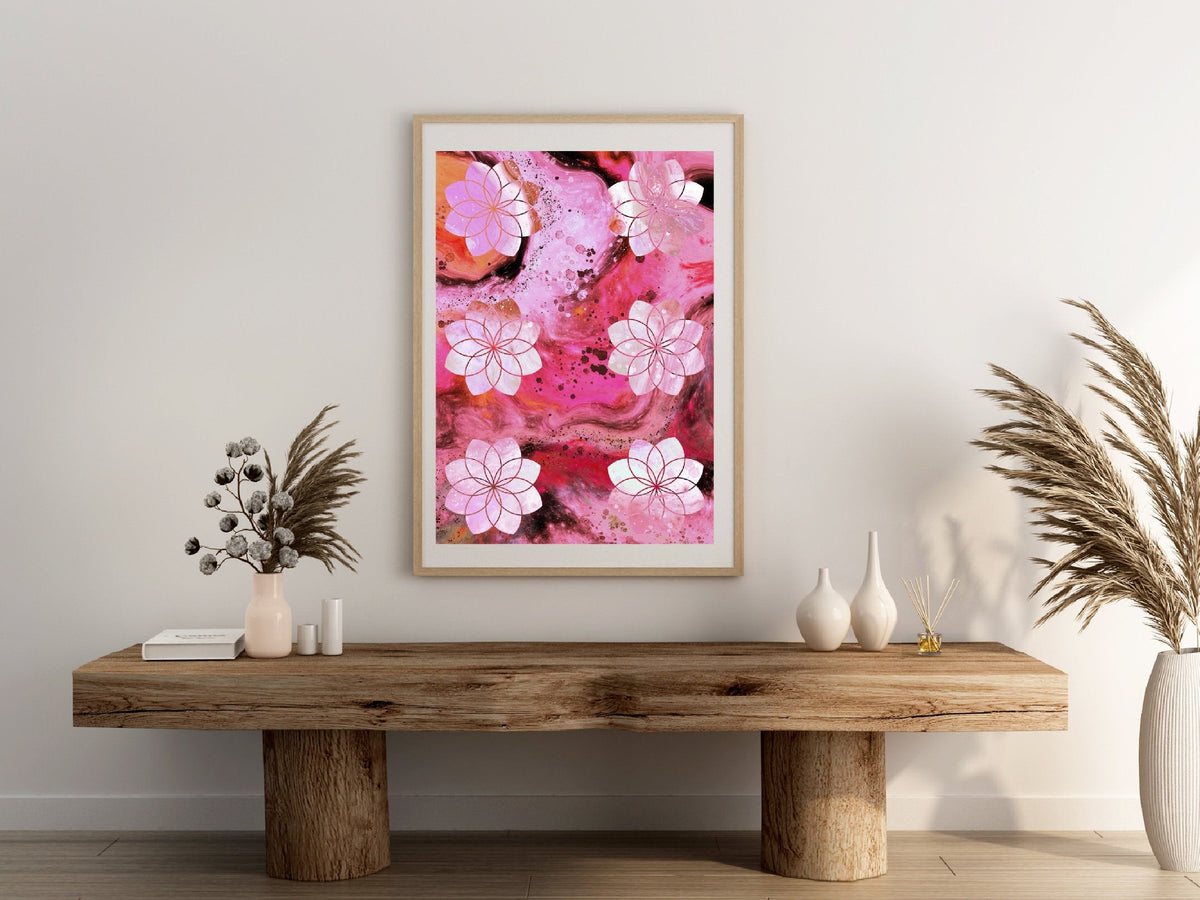 Seed of life art print, sacred geometry wall art