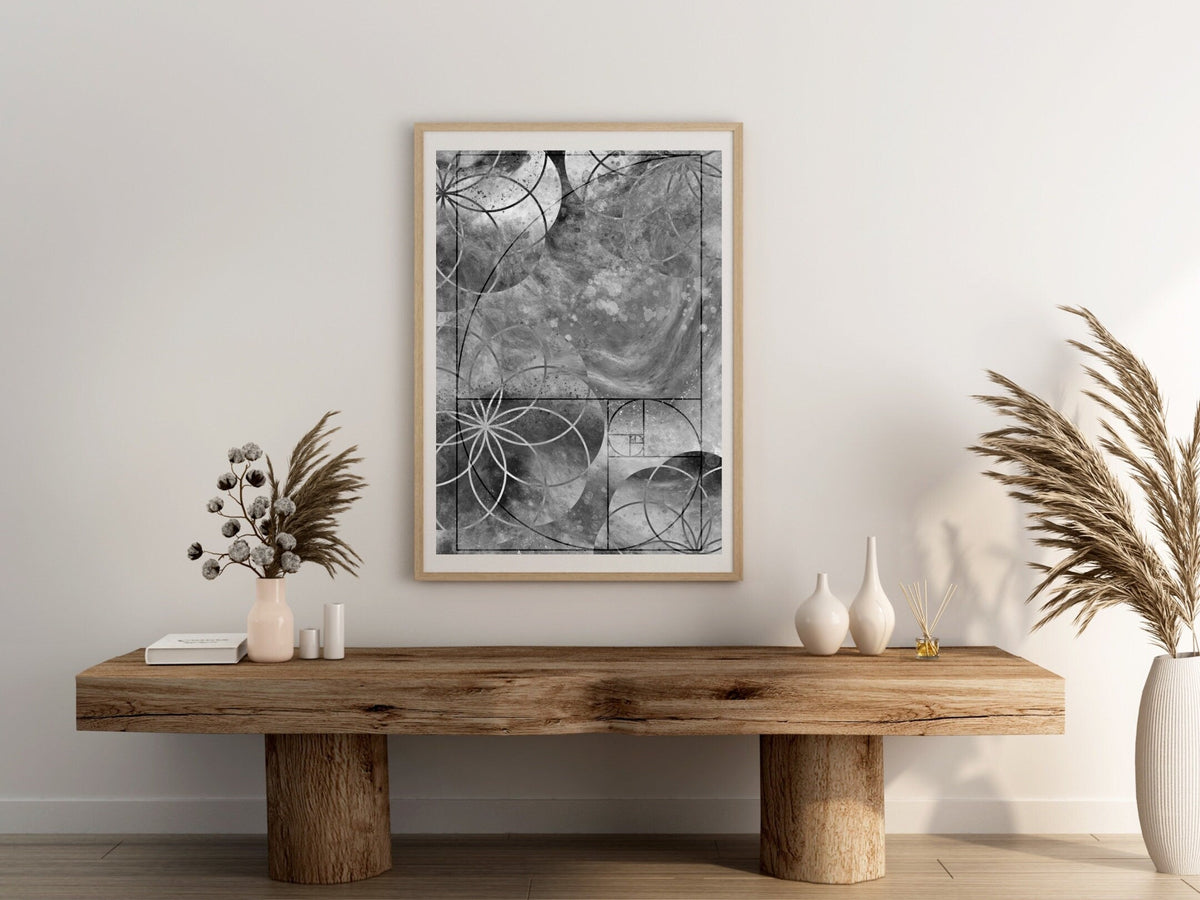 Sacred geometry art print, seed of life wall art