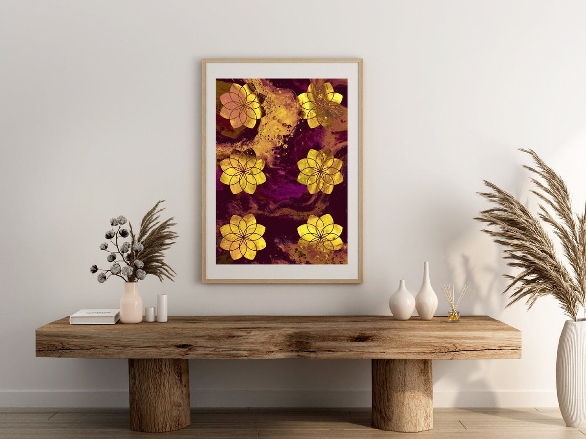 Seed of life art print, sacred geometry wall art