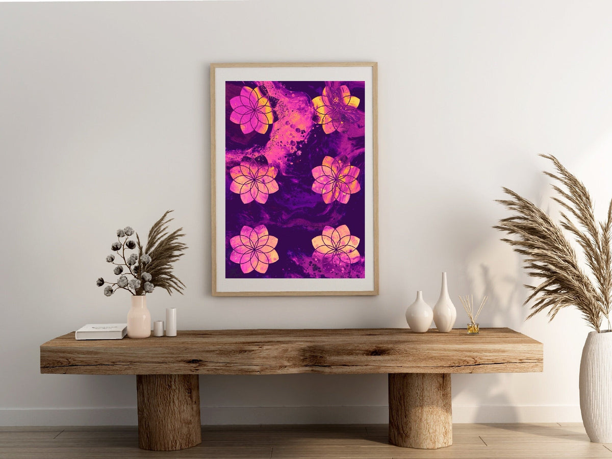 Sacred geometry art print, seed of life wall art
