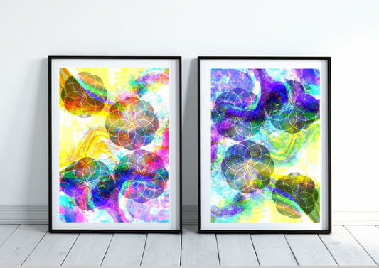 Sacred geometry art print, spiritual wall art 