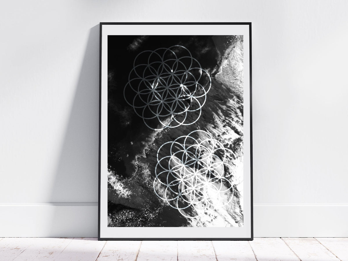 Flower of life art print, sacred geometry wall art