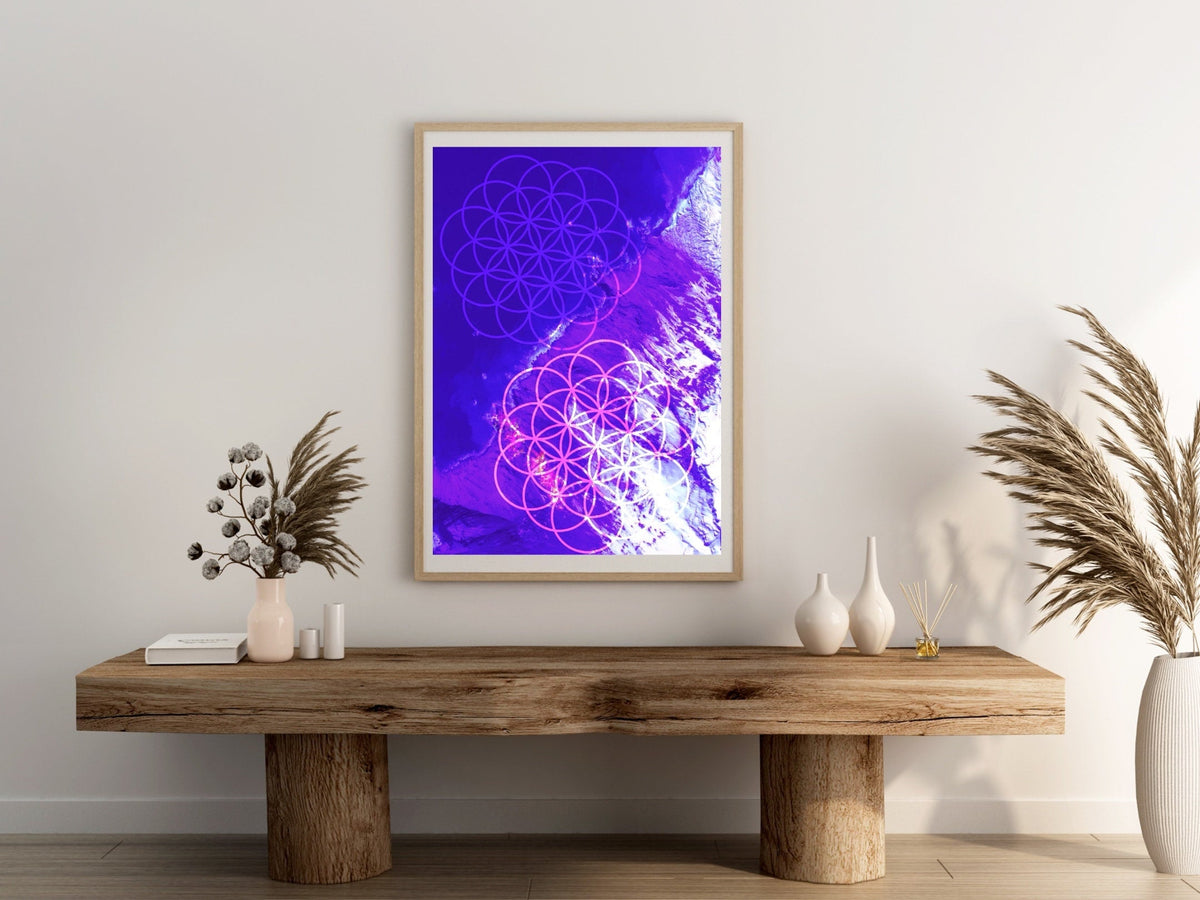 Sacred geometry art print,Flower of life