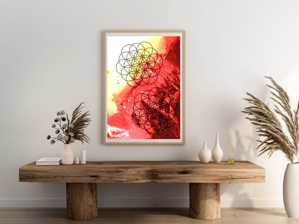 Sacred geometry art print, flower of life  wall art