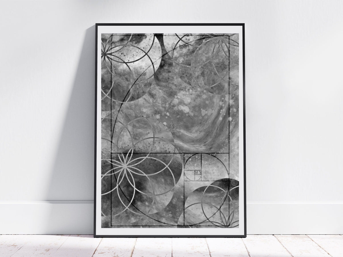 Sacred geometry art print, seed of life wall art,