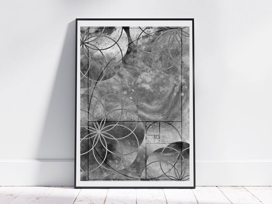 Sacred geometry art print, seed of life wall art,