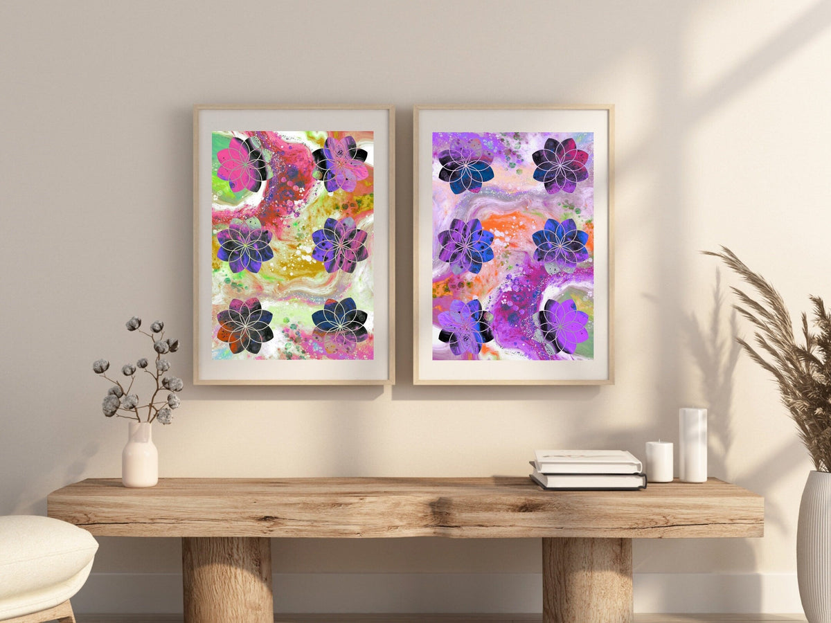 Seed of life art print, sacred geometry wall art
