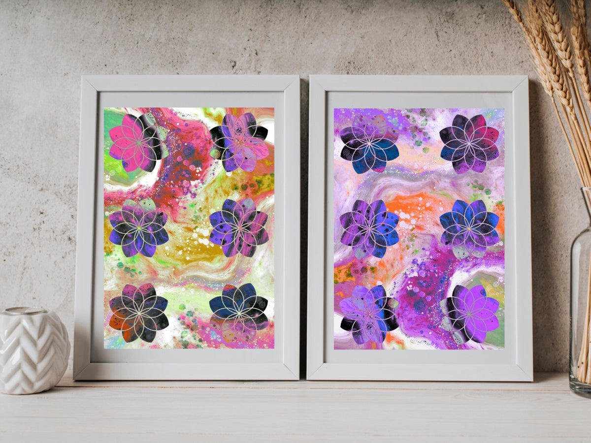 Seed of life art print, sacred geometry wall art