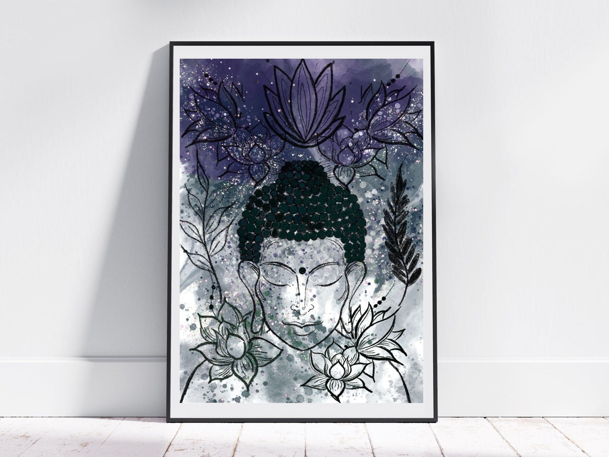 Buddha art print, spiritual wall art 
