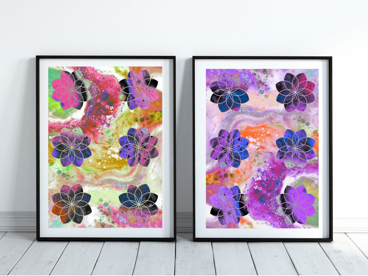 Seed of life art print, sacred geometry wall art