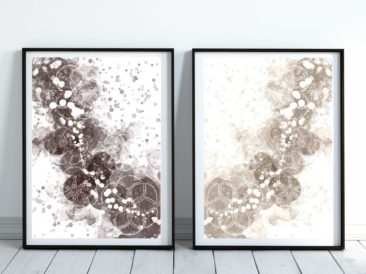 Neutral Abstract Art Prints | Set of Two