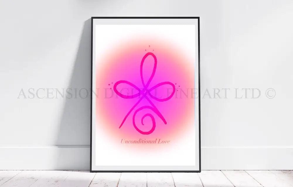Angelic symbols art prints set, healing Zibu wall art