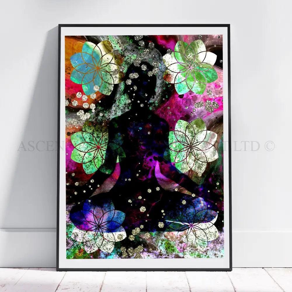 Meditation art print, meditation wall art