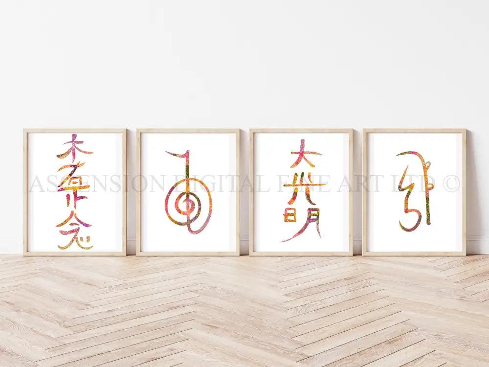 Reiki symbol art print, reiki wall art