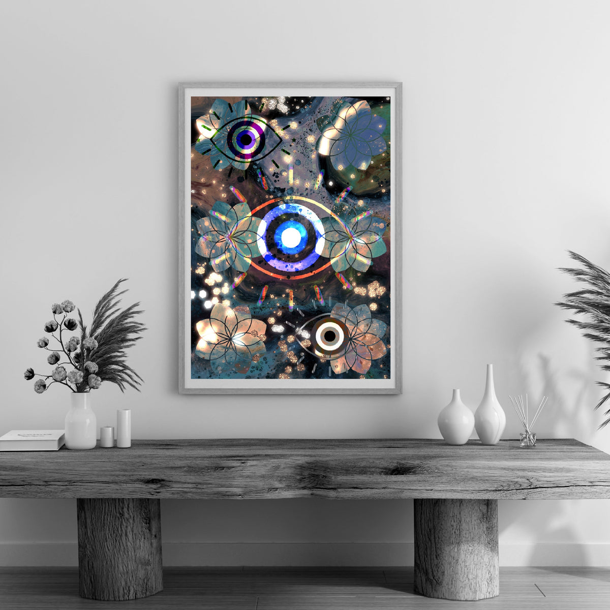 Meditation art print, third eye wall art