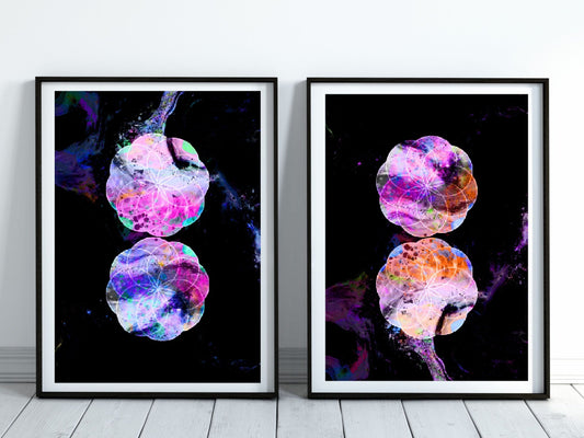 Sacred geometry art prints, seed of life wall art