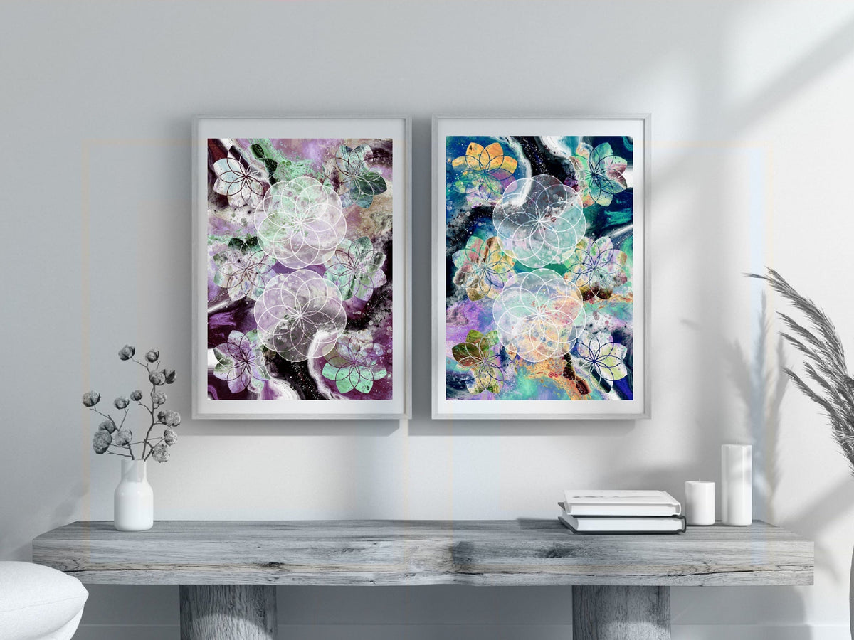 Sacred geometry art prints, spiritual wall art