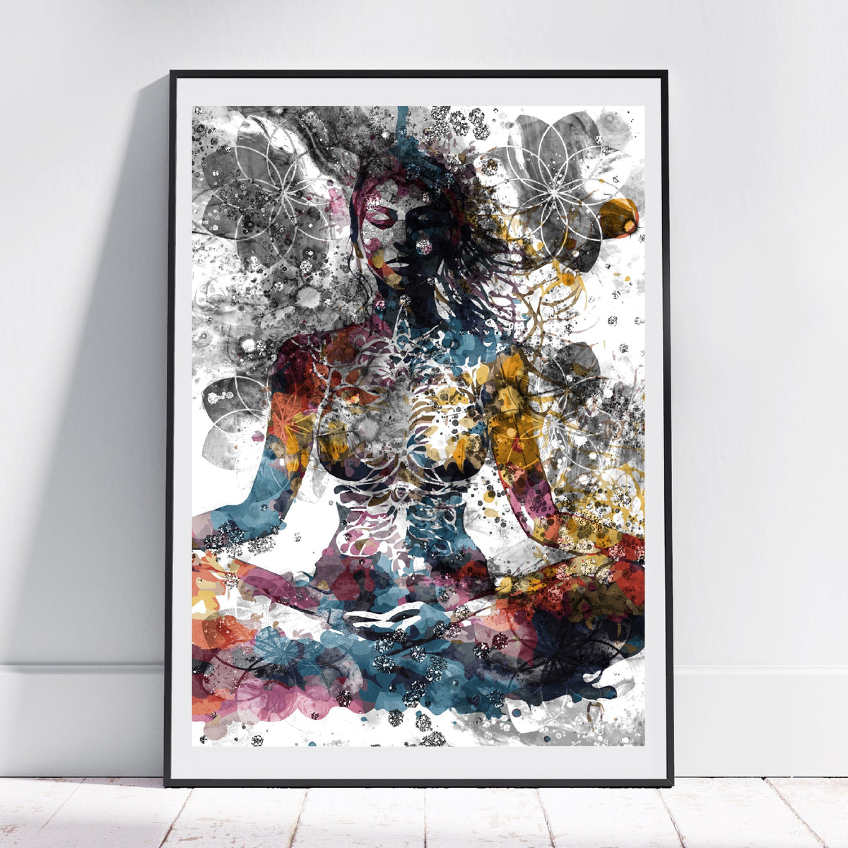 Meditation art print, meditation wall art