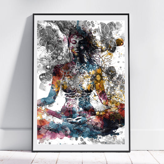 Meditation art print, meditation wall art
