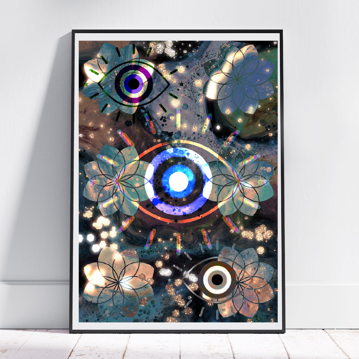 Meditation art print, third eye wall art