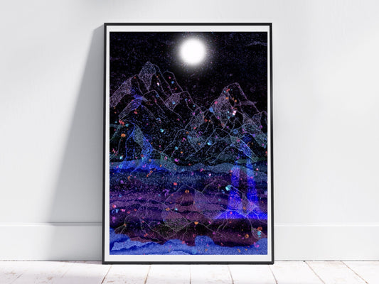 Mountain art print, mountain wall art