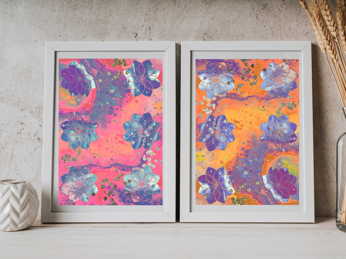 Seed of life art prints, sacred geometry wall art