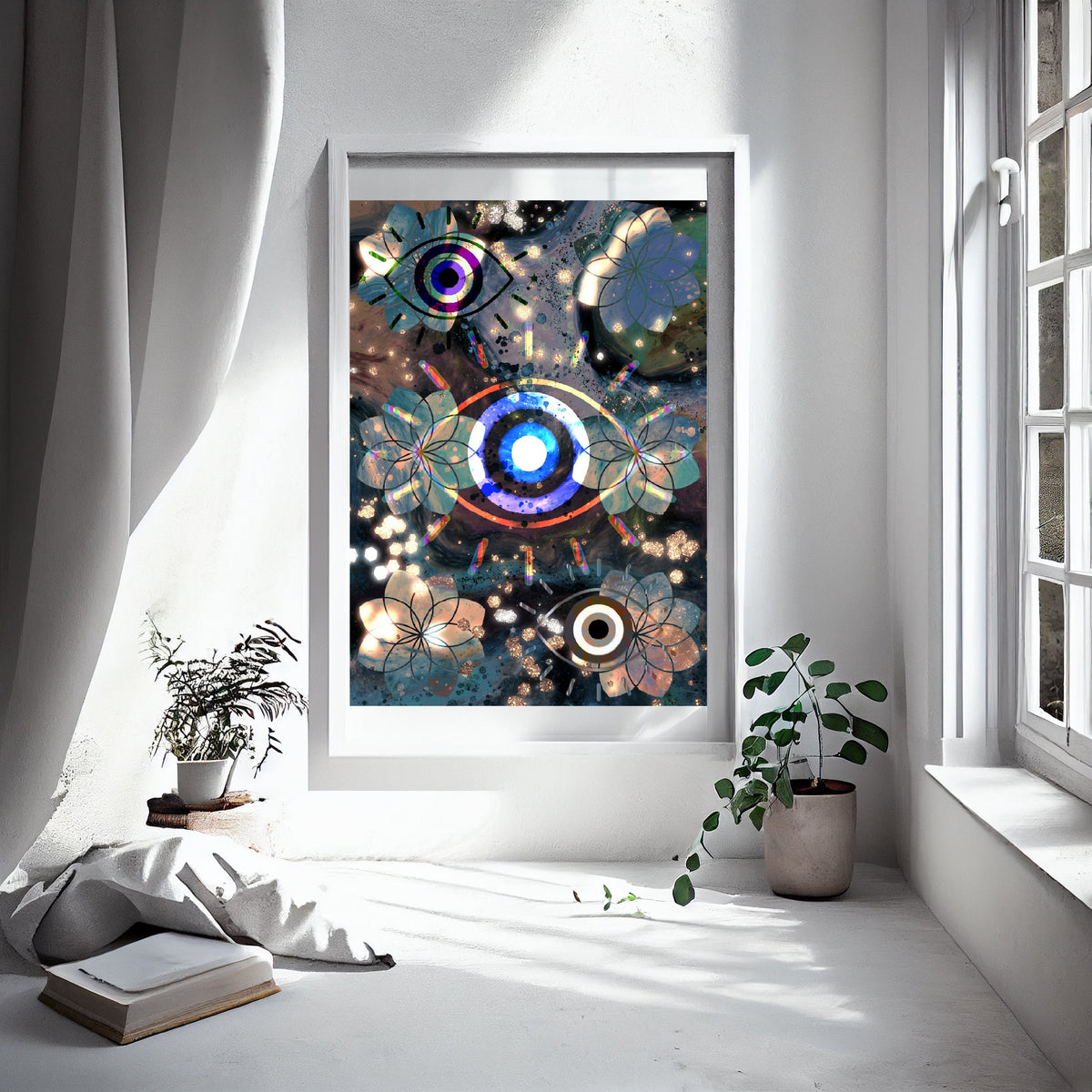 Meditation art print, third eye wall art