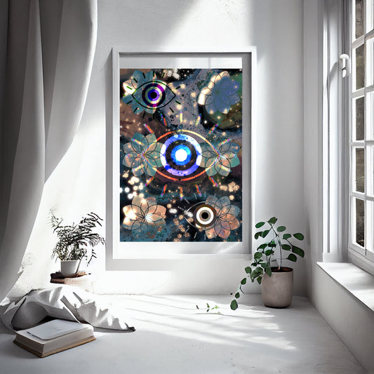 Meditation art print, third eye wall art