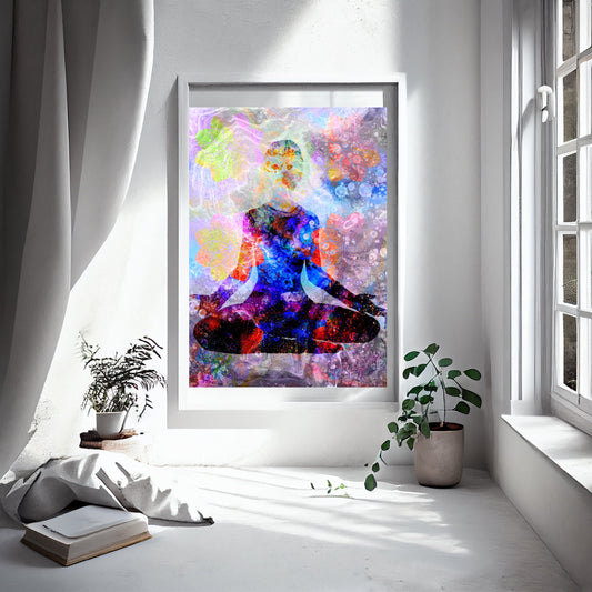 Meditation art print, yoga wall art